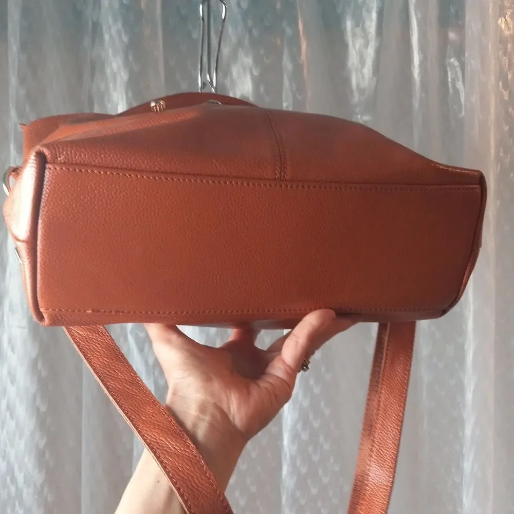 Paste Brand Tan Leather Purse With Removable Adjustable Strap